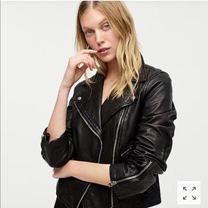 J.Crew Collection Washed Leather Motorcycle Jacket